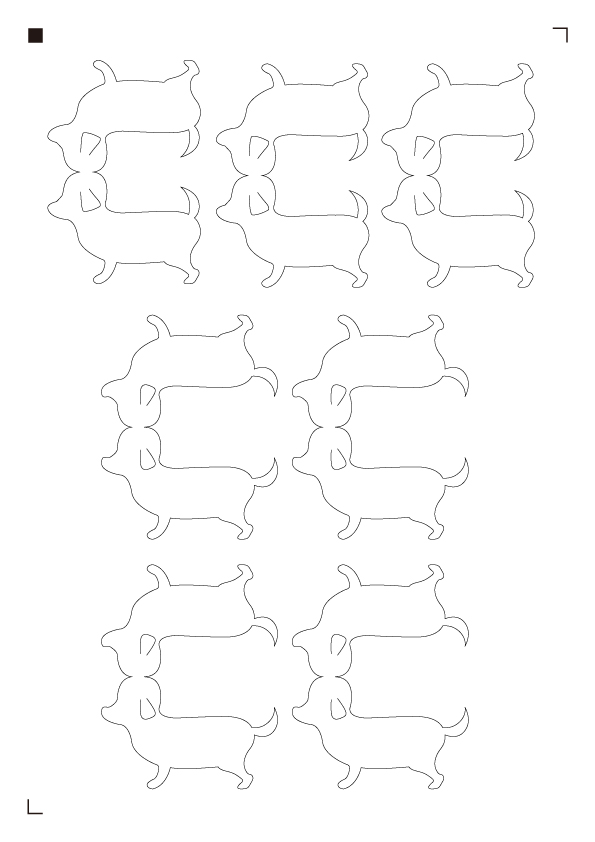 犬の席札、カットデータ無料素材